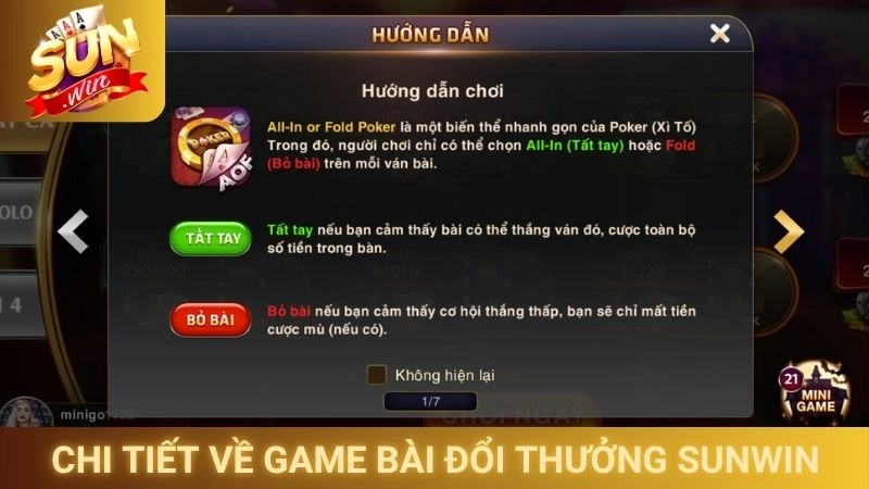 Mô tả chi tiết về game bài đổi thưởng Sunwin