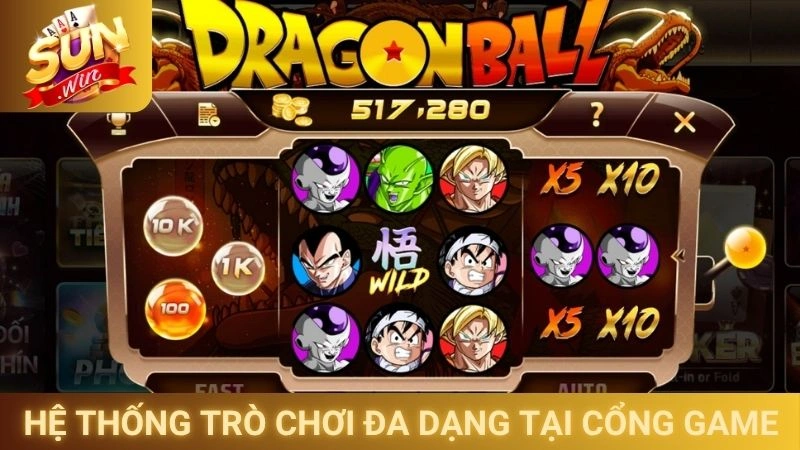 Hệ thống trò chơi đa dạng tại cổng game
