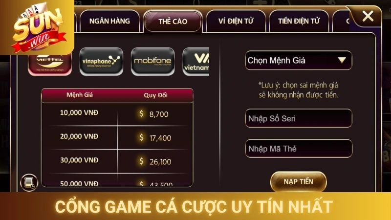 Cổng game cá cược uy tín nhất 
